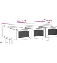 Couchtisch Schwarz 80x40x30 cm Holzwerkstoff Massivholz Kiefer