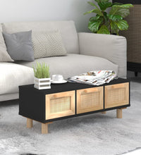 Couchtisch Schwarz 80x40x30 cm Holzwerkstoff Massivholz Kiefer