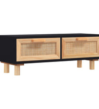 Couchtisch Schwarz 80x40x30 cm Holzwerkstoff Massivholz Kiefer
