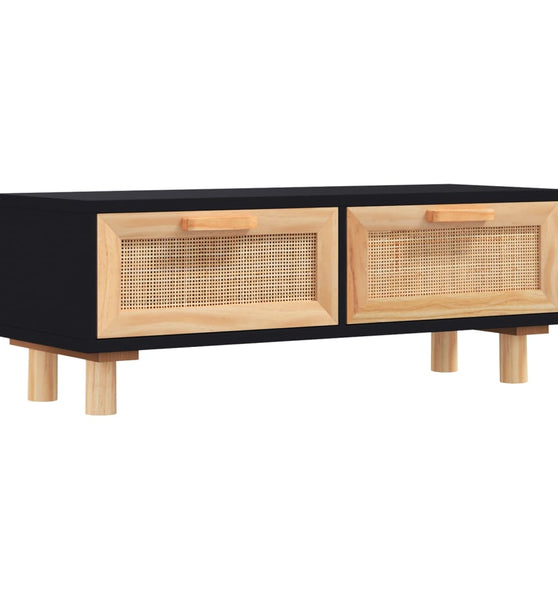 Couchtisch Schwarz 80x40x30 cm Holzwerkstoff Massivholz Kiefer