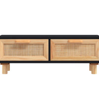 Couchtisch Schwarz 80x40x30 cm Holzwerkstoff Massivholz Kiefer