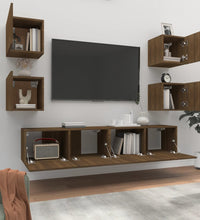 6-tlg. TV-Schrank-Set Braun Eichen-Optik Holzwerkstoff