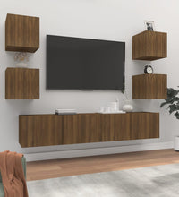 6-tlg. TV-Schrank-Set Braun Eichen-Optik Holzwerkstoff