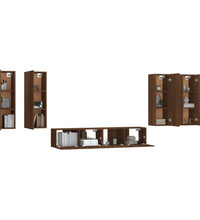 6-tlg. TV-Schrank-Set Braun Eichen-Optik Holzwerkstoff