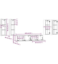 6-tlg. TV-Schrank-Set Braun Eichen-Optik Holzwerkstoff