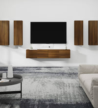 6-tlg. TV-Schrank-Set Braun Eichen-Optik Holzwerkstoff