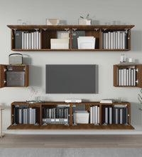 6-tlg. TV-Schrank-Set Braun Eichen-Optik Holzwerkstoff