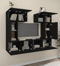 6-tlg. TV-Schrank-Set Schwarz Holzwerkstoff