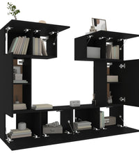 6-tlg. TV-Schrank-Set Schwarz Holzwerkstoff