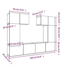 6-tlg. TV-Schrank-Set Schwarz Holzwerkstoff