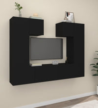 6-tlg. TV-Schrank-Set Schwarz Holzwerkstoff