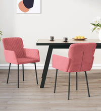 Esszimmerstühle 2 Stk. Rosa Samt