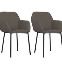 Esszimmerstühle 2 Stk. Dunkelgrau Samt