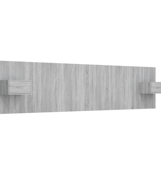Bettkopfteil mit Nachttischen Grau Sonoma Holzwerkstoff