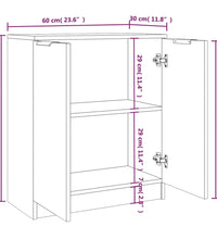 Sideboards 2 Stk. Schwarz 60x30x70 cm Holzwerkstoff