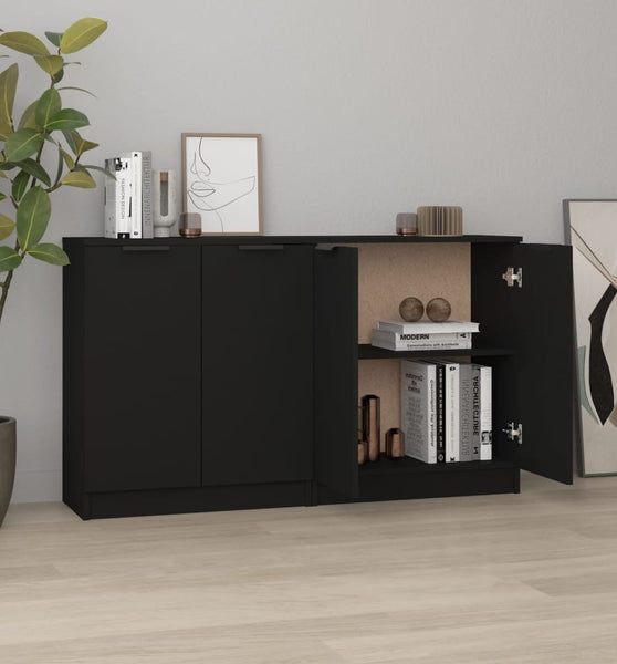 Sideboards 2 Stk. Schwarz 60x30x70 cm Holzwerkstoff