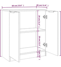 Sideboards 2 Stk. Braun Eichen-Optik 60x30x70 cm Holzwerkstoff