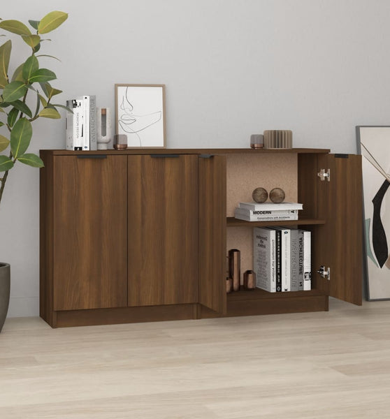 Sideboards 2 Stk. Braun Eichen-Optik 60x30x70 cm Holzwerkstoff