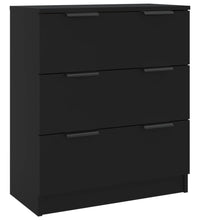 3-tlg. Sideboard-Set Schwarz Holzwerkstoff