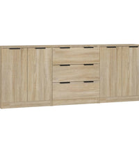 3-tlg. Sideboard Sonoma Eiche-Optik Holzwerkstoff
