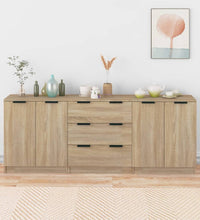3-tlg. Sideboard Sonoma Eiche-Optik Holzwerkstoff