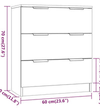 3-tlg. Sideboard Braun Eiche-Optik Holzwerkstoff