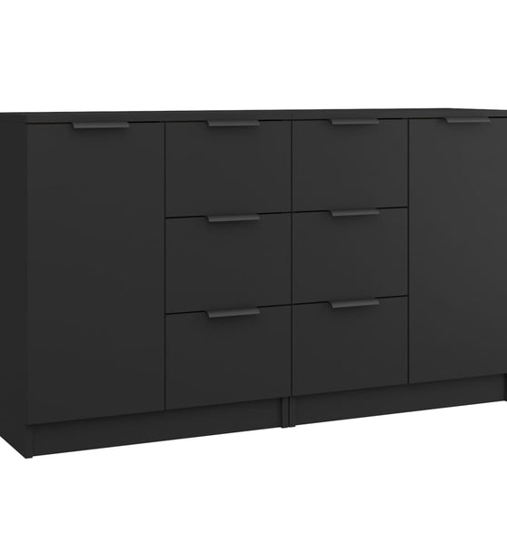 Sideboards 2 Stk. Schwarz 60x30x70 cm Holzwerkstoff