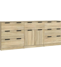 3-tlg. Sideboard Sonoma Eiche-Optik Holzwerkstoff