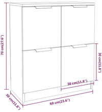 Sideboards 2 Stk. Braun Eichen-Optik 60x30x70 cm Holzwerkstoff
