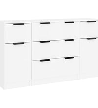 3-tlg. Sideboard-Set Weiß Holzwerkstoff