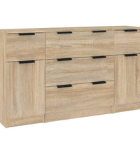 3-tlg. Sideboard-Set Sonoma-Eiche Holzwerkstoff