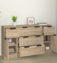 3-tlg. Sideboard-Set Sonoma-Eiche Holzwerkstoff