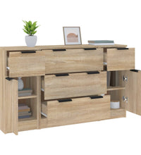 3-tlg. Sideboard-Set Sonoma-Eiche Holzwerkstoff