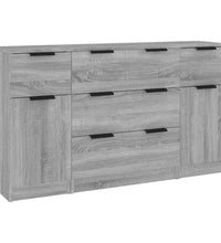 3-tlg. Sideboard-Set Grau Sonoma Holzwerkstoff