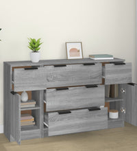 3-tlg. Sideboard-Set Grau Sonoma Holzwerkstoff