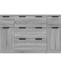 3-tlg. Sideboard-Set Grau Sonoma Holzwerkstoff