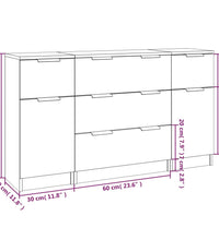 3-tlg. Sideboard-Set Grau Sonoma Holzwerkstoff
