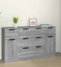 3-tlg. Sideboard-Set Grau Sonoma Holzwerkstoff