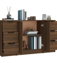 Sideboards 3 Stk. Braun Eichen-Optik Holzwerkstoff