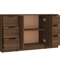 Sideboards 3 Stk. Braun Eichen-Optik Holzwerkstoff