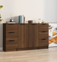 Sideboards 3 Stk. Braun Eichen-Optik Holzwerkstoff