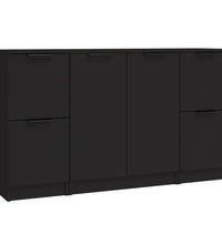 Sideboards 3 Stk. Schwarz Holzwerkstoff