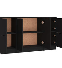 Sideboards 3 Stk. Schwarz Holzwerkstoff