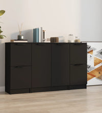 Sideboards 3 Stk. Schwarz Holzwerkstoff