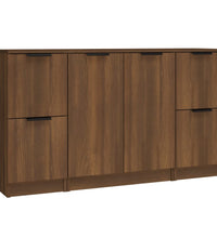 Sideboards 3 Stk. Braun Eichen-Optik Holzwerkstoff