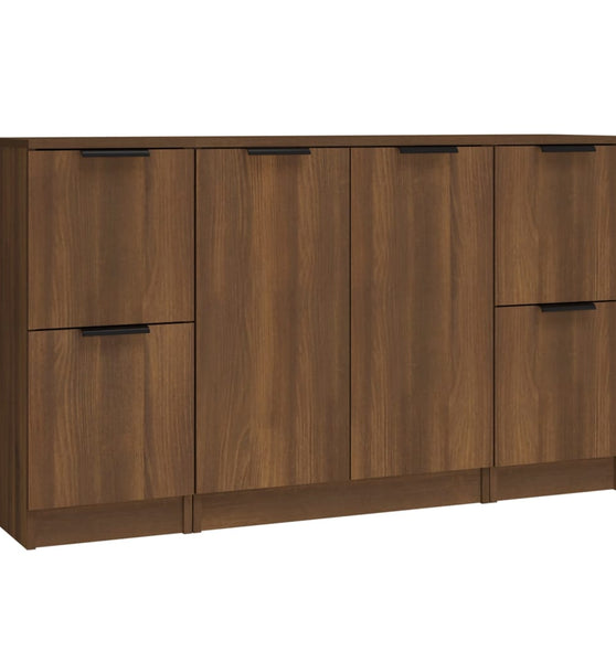 Sideboards 3 Stk. Braun Eichen-Optik Holzwerkstoff