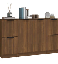 Sideboards 3 Stk. Braun Eichen-Optik Holzwerkstoff
