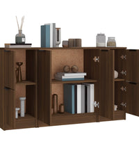 Sideboards 3 Stk. Braun Eichen-Optik Holzwerkstoff