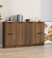 Sideboards 3 Stk. Braun Eichen-Optik Holzwerkstoff