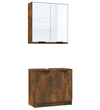 2-tlg. Badmöbel-Set Räuchereiche Holzwerkstoff